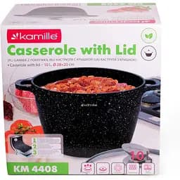Каструля Kamille алюмінієва зі скляною кришкою 10 л (KM-4408) - мініатюра 8