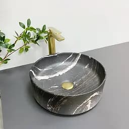 Умивальник VBI Prato black onyx matt накладний VBI-011406, Чорний матовий - мініатюра 3