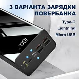 Повербанк 30000 мАг 4xUSB з цифровим дисплеєм та LED ліхтариком UFT PB-4U30 - мініатюра 4