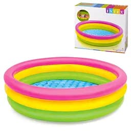 Басейн Веселка 57412 NP Intex 3 кільця, розміром 114х26см, об'єм: 136 л, вага 1,2 кг, від 3 до 6 років (6903100026014)