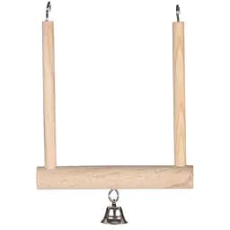 Flamingo Wooden Swing фламинго свинг деревянные качели для птиц с колокольчиком S