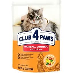Сухой корм для кошек Club 4 Paws с эффектом выведения шерсти 300 г