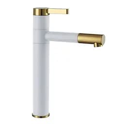 Смеситель для умывальника Rea Smart white gold высокий REA-B8400 Белый