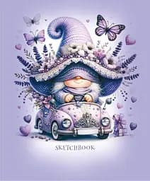 Скетчбук 7БЦ 148x105 мм, 24 аркуші, офсетний папір 100 г/м², чисті аркуші, матова ламінація, дизайн 24344