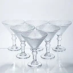 Набір келихів для мартіні Yiwu Martini Glass 6 штук по 215 мл коктейльні келихи класичні конусовидні для напоїв HP-17-56
