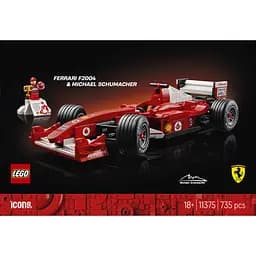 Конструктор LEGO Icons Ferrari F2004 та Міхаель Шумахер 735 деталей (11375)