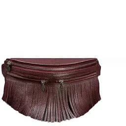 Шкіряна жіноча сумка на пояс Spirit бордова