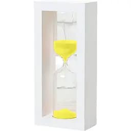 Часы песочные в деревянном корпусе на 15 минут (цвет белый/песок желтый), Склоприлад 86725