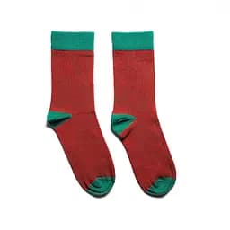 Носки с принтом цветные полосы высокие воздухопроницаемые бесшовные качественные ORGANIC cotton JILL ANTONY Зеленый с красным,