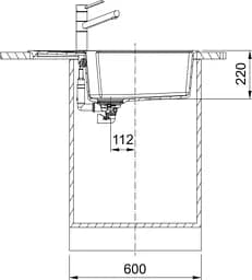Franke Мийка кухонна Urban фраграніт прямокутник з крилом 780х500х220 мм чаша - 1 накладна UBG 611-78 XL білий - мініатюра 3