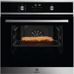 Духовой шкаф Electrolux электрический 65 л, A+, дисплей, конвекция, пиролиз, телескопические направляющие, черный