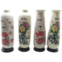 Порцелянові вази на підставці набір 4 шт 27.5х7.5х7.5 см 4 шт. (32360)