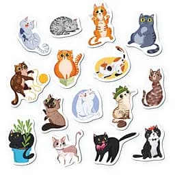 Набір магнітів "Котики" DoDo Toys 200258, 15 елементів в комплекті - мініатюра 2