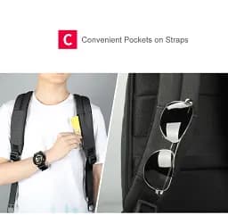 Рюкзак міський Tigernu T-B3595 з USB портом та відсіком для ноутбука 15.6'' 19л Black (19388) - мініатюра 3