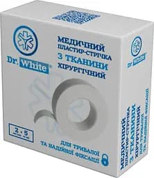 Медицинский пластырь-лента Dr.White хирургический тканевый 2 см х 5 м