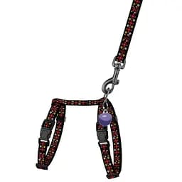 Шлей с поводком для кошек и мелких собак Баркси Urban патриотическая размер XXS Вышиванка черная