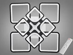 Потолковая светодиодная люстра смарт светильник с пультом, 135W, черный