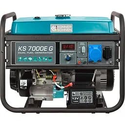 Генератор Синхронний KonnerSohnen KS 7000E G, 230В, 5.5кВт, електростартер, 77.2кг / 5000 Вт / Газ + бензин (KS7000EG) - мініатюра 2