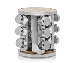 Органайзер набір для спецій на підставці що обертається Edenberg EB-18001 12 ємностей для зберігання спецій Сірий