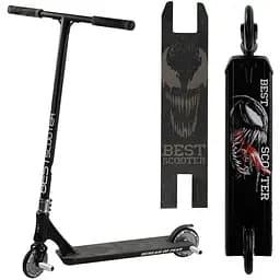 Самокат трюковый Best Scooter с пегами 79х13х57 см Черно-белый 000254860