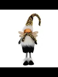 Новогодняя мягкая игрушка BonaDi Ангел мальчик 75см с пайетками Декоративная фигурка Черная