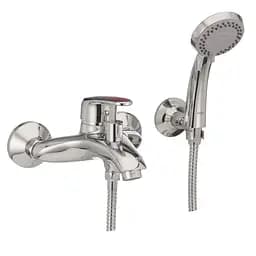 Змішувач для ванни Haiba Magic 009 з червоною ручкою HB0698 Хром