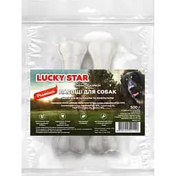Лакомства для собак Lucky Star Прессованная кость из беленой сыромятной кожи 500 г