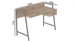 Письмовий стіл Ferrum-decor 750x1000x600 Сірий метал ДСП Дуб Сан-Марино 32 мм (FRD-103430) - мініатюра 3