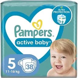 Подгузники Pampers Active Baby размер 5 (11 - 16 кг), 38 шт