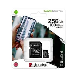 Карта пам'яті Kingston microSDXC 256GB Canvas Select Plus A1 C10 + SD адаптер [SDCS2/256GB] [52631] - мініатюра 3