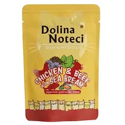 Вологий корм для котів Dolina Noteci Superfood cat з курятиною яловичиною та дорадо 85 г