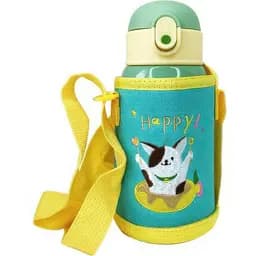 Термос-поїльник MegaZayka з силіконовою трубочкою, чашкою в чохлі з ремінцем 550 мл MGZ-0318(Yellow)