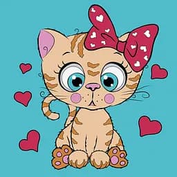 Картина за номерами Santi Рудий котик, неонові фарби, 25х25 см (954600)