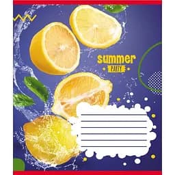 Зошит учнівський "Фрукти у воді" Leader 024-550016K-1 в клітинку, 24 аркуші