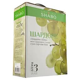 Вино Shabo Шардоне, біле, сухе, Bag-in-Box, 9,5-14%, 3 л