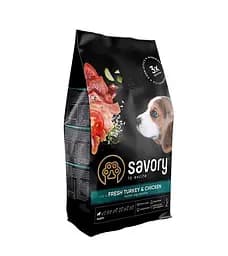 Сухой корм Savory Puppy богат Fresh Turkey & Chicken 3 кг для щенков (индейка и курица)