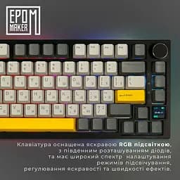 Клавіатура Epomaker AK820 Pro Gift Switch Black механічна бездротова (AK820-PRO-B-G)  - мініатюра 13