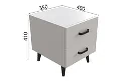 Тумба Віва 2 на конусних ніжках Ferrum-decor 41x35x40 Чорний метал ДСП Білий 16 мм (FRD-106815) - мініатюра 4