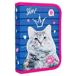 Школьный пенал твердый Yes одинарный с клапаном HP-03 Cats
