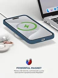 Силиконовый чехол с MagSafe для Apple iPhone 15 Pro Max, ICON2 MagCase, синий, противоударный, панель с мягкой подкладкой, защита всего корпуса, поддержка беспроводной зарядки, совместим с защитными стеклами и пленками, ArmorStandart (ARM72754) - мініатюра 9