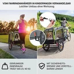 Причіп-коляска для собаки Klarfit Husky Vario (10034173) - мініатюра 2