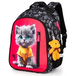 Ортопедичний рюкзак до школи School Standard для дівчинки 375 гр 17 літрів Сірий з рожевим