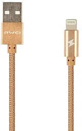 Кабель AWEI CL-300 Lightning cable 1m Gold