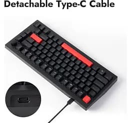 Клавіатура ігрова механічна Lemokey X4A3 Black switch Keychron Brown Hot-Swap Red Led - мініатюра 4