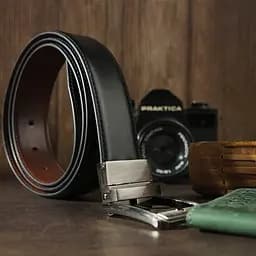 Двоколірний чоловічий шкіряний ремінь 20225 Vintage чорний 110 см - мініатюра 10