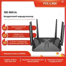 Маршрутизатор Pix-Link X300S6 300Мбіт/с 2.4ГГц Чорний (ENSWSW020603B 4258) - мініатюра 4