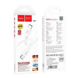 Кабель Hoco Type-C to Type-C Magic silicone PD charging data cable X87 1 м 60W 3A - мініатюра 3