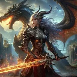 Деревянный пазл Девушка-дракон с драконом, А4, Картонная коробка 100 элементов