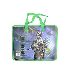 Папка-портфель детская Kidis Soldier, пластиковая с текстильными ручками