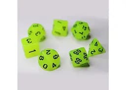Набір кубиків Glow in the dark 7 Dice Set - Yellow , 7 шт. (g7dglow01) - мініатюра 2